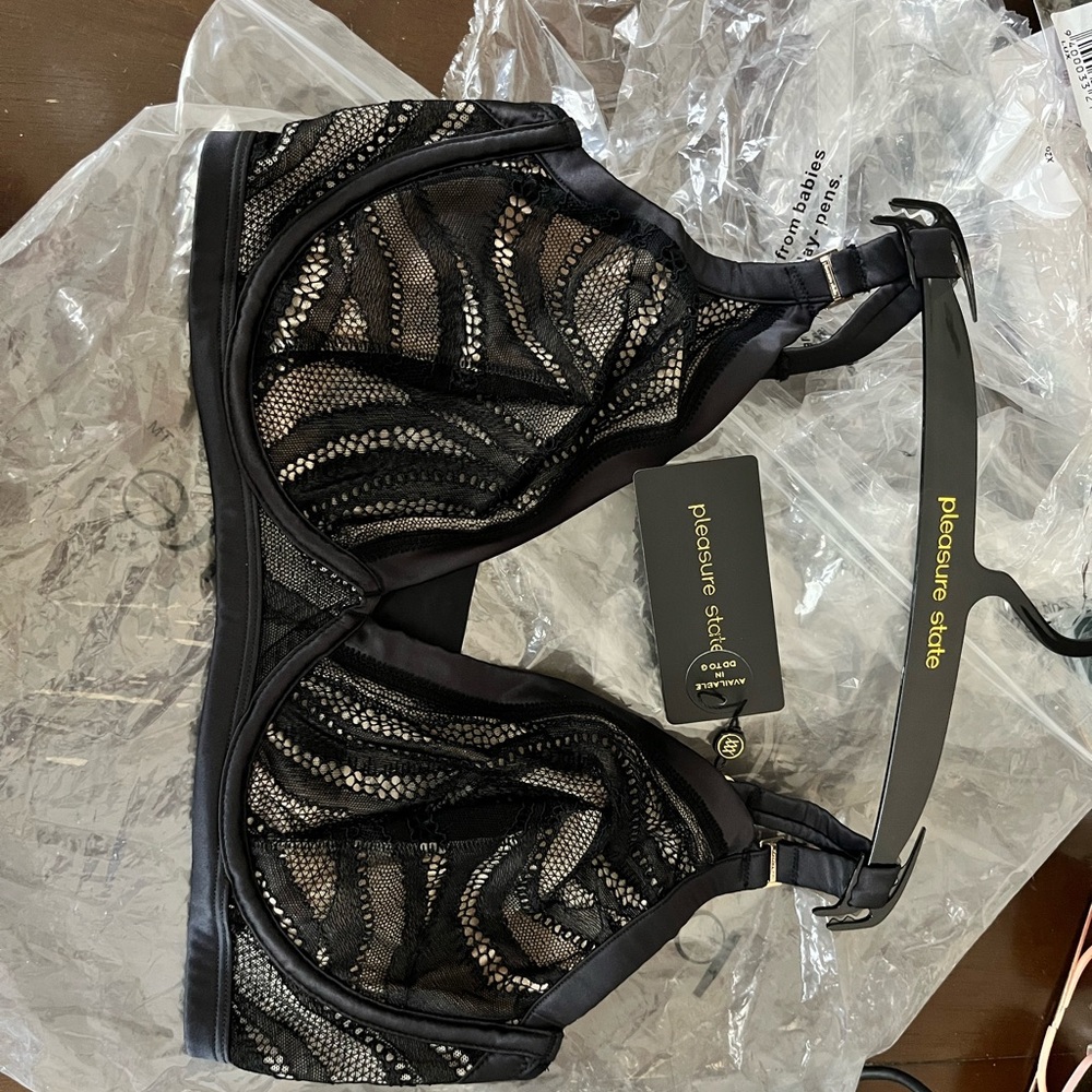 Black and Silver Lace Bra
